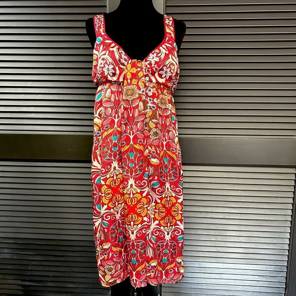 Molly New York 100% Silk Floral Sleeveless Mini  Dress, Size 8